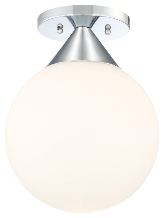 Picture of 100w SW 1 Light Flush Mount Chrome Etched Opal