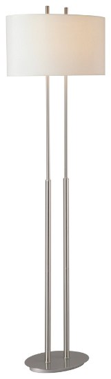 Picture of 100w SW 2 Light Floor Lamp Brushed Nickel White Linen