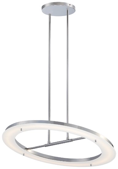 Foto para 40w WW Led Pendant Chrome White Glass