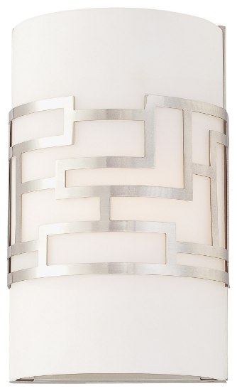 Foto para 60w SW 1 Light Wall Sconce Brushed Nickel Etched Opal
