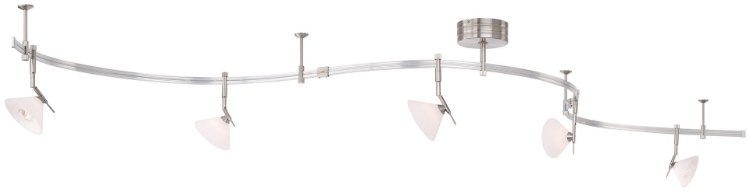 Foto para 20w SW 5 Light Low Volt Monorail Kit Brushed Nickel Thite Acid Etched