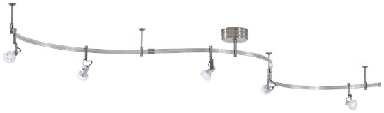 Foto para 3w WW 5 Light Led Monorail Kit Brushed Nickel Frosted