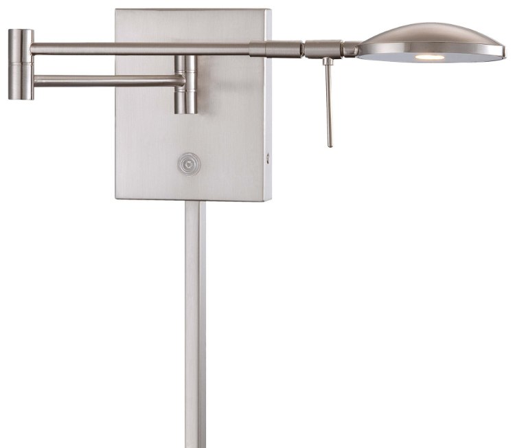 Foto para 8w WW 1 Light Led Swing Arm Wall Lamp Brushed Nickel