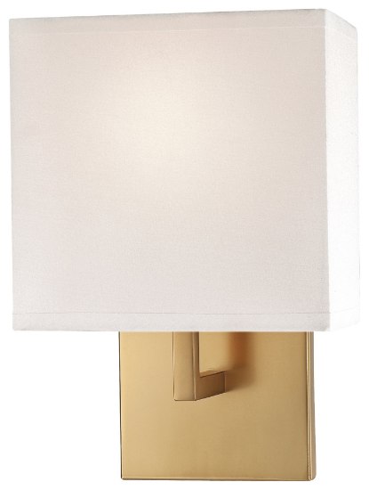 Foto para 60w SW 1 Light Wall Sconce Honey Gold Off White