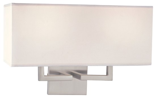 Foto para 60w SW 2 Light Wall Sconce Brushed Nickel White
