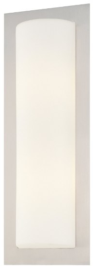 Picture of 40w SW 2 Light Wall Sconce Brushed Stainless Steel Etched Opal