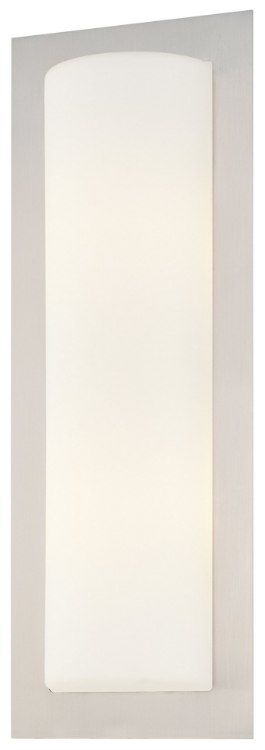 Picture of 40w SW 2 Light Wall Sconce Brushed Stainless Steel Etched Opal
