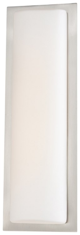 Picture of 20w WW Led Wall Sconce Brushed Stainless Steel Etched Opal