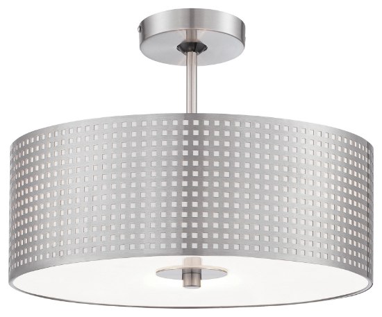 Picture of 75w SW 3 Light Semi Flush Mount Brushed Nickel