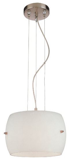 Picture of 100w SW 3 Light Pendant Brushed Nickel Etched Opal