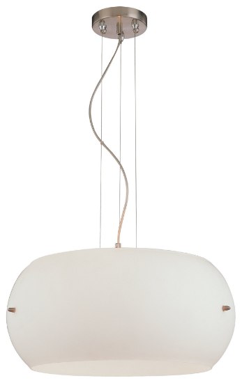 Picture of 100w SW 3 Light Pendant Brushed Nickel Etched Opal