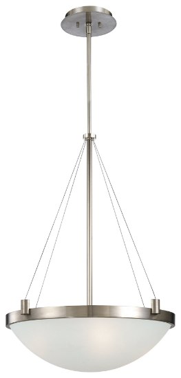 Picture of 100w SW 4 Light Pendant Brushed Nickel White Frosted