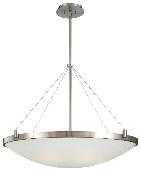 Picture of 100w SW 6 Light Pendant Brushed Nickel White Frosted
