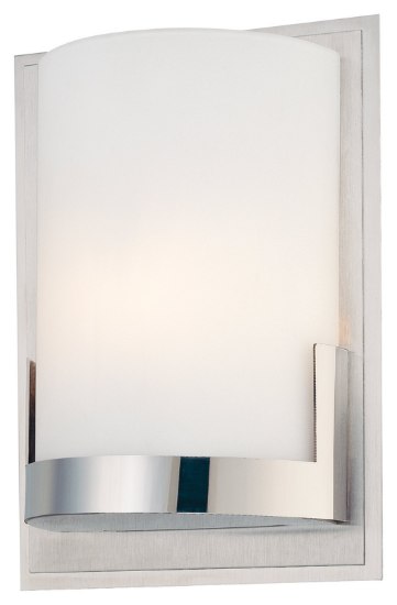 Foto para 60w SW 1 Light Wall Sconce Chrome Etched Opal