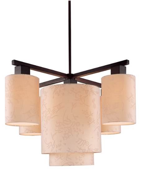 Picture of 60w SW 5 Light Chandelier Antique Dorian Bronze Beige