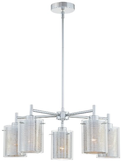 Picture of 100w SW 5 Light Chandelier Chrome Clear