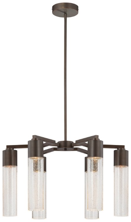 Picture of 35w SW 6 Light Chandelier Copper Bronze Patina Clear Seeded