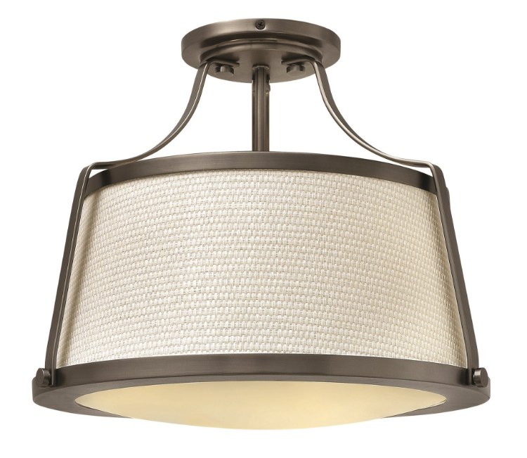 Picture of 75w Foyer Charlotte MED Etched Opal Antique Nickel Semi-flush Mount