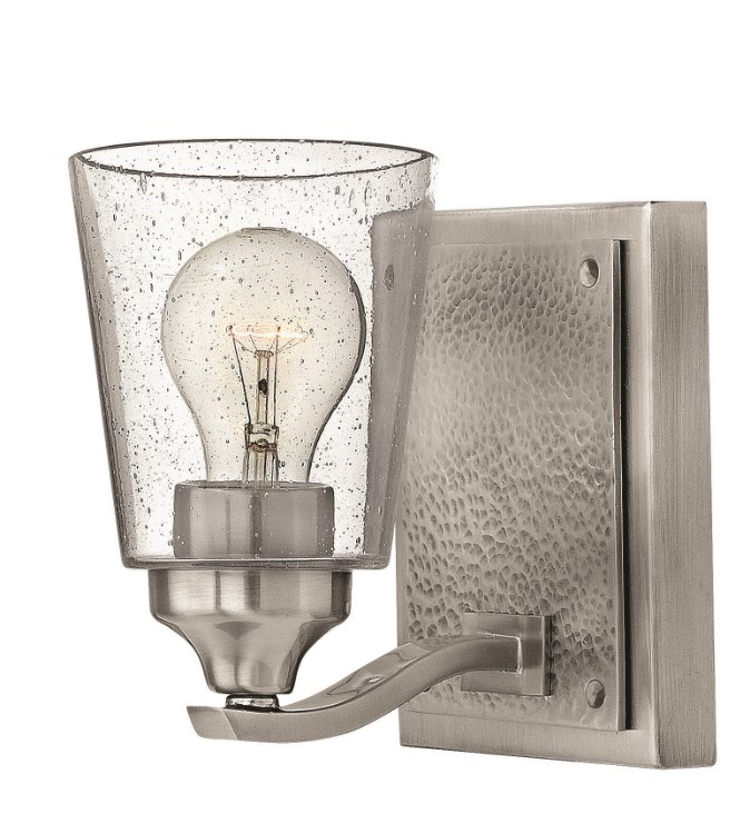 Picture of 100w Bath Jackson MED Clear Seedy Brushed Nickel Bath Sconce