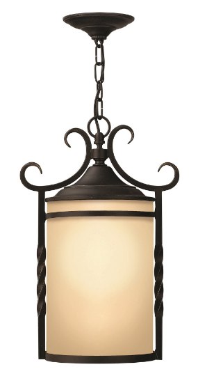 Foto para 100w Outdoor Casa MED Light Etched Amber Olde Black Hanging