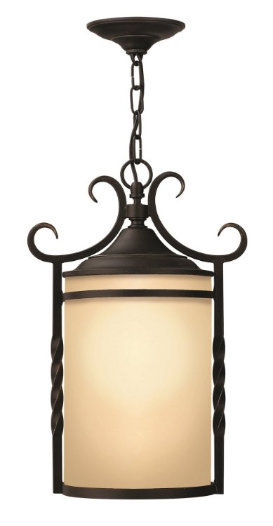 Foto para 100w Outdoor Casa MED Light Etched Amber Olde Black Hanging