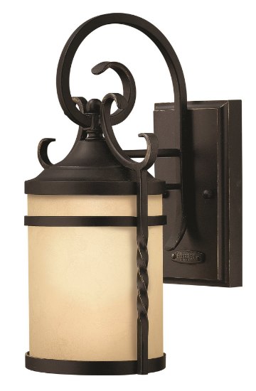 Foto para 75w Outdoor Casa MED Light Etched Amber Olde Black Medium Wall Mount