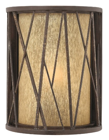 Foto para 18w Outdoor Elm GU24 Distressed Etched Amber Regency Bronze Small Wall Mount