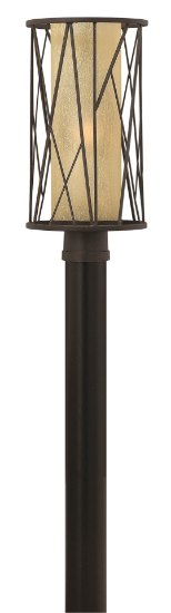 Picture of 18w Outdoor Elm GU24 Distressed Etched Amber Regency Bronze Post Top/ Pier Mount