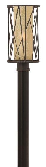 Picture of 15w Outdoor Elm LED Distressed Etched Amber Regency Bronze Post Top/ Pier Mount