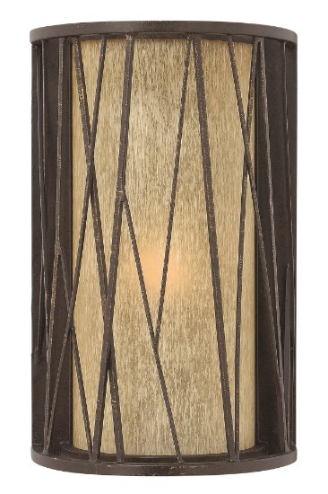 Picture of 100w Outdoor Elm MED Distressed Etched Amber Regency Bronze Medium Wall Mount