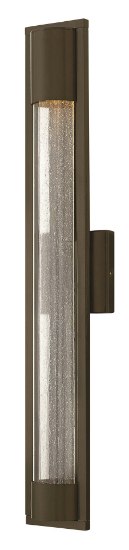 Foto para 35w Outdoor Mist GU-10 Clear Acrylic Outside Cylinder & Seedy Glass Inside Panel Bronze Large Wall Mount