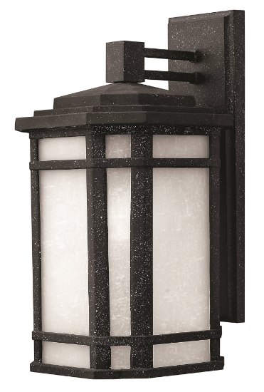 Picture of 75w Outdoor Cherry Creek MED White Linen Vintage Black Medium Wall Mount