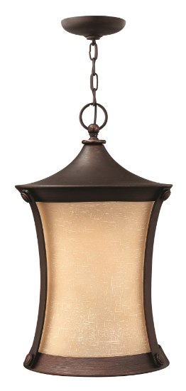 Foto para 100w Outdoor Thistledown MED Amber Linen Victorian Bronze Hanging