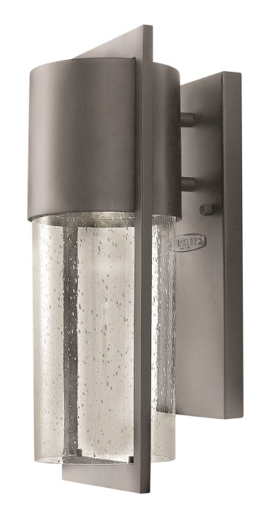 Foto para 15w Outdoor Shelter LED Clear Seedy Hematite Medium Wall Mount