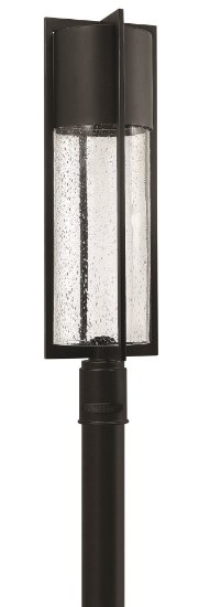 Foto para 15w Outdoor Shelter LED Clear Seedy Black Post Top/ Pier Mount