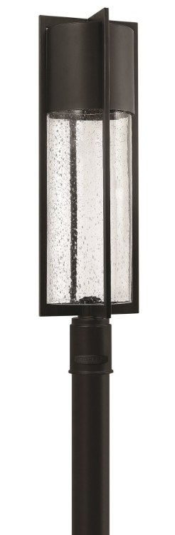 Foto para 15w Outdoor Shelter LED Clear Seedy Black Post Top/ Pier Mount