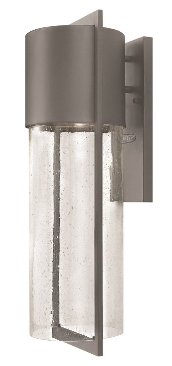 Foto para 15w Outdoor Shelter LED Clear Seedy Hematite Large Wall Mount