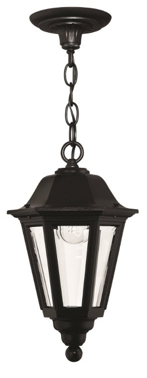 Picture of 60w Outdoor Manor House MED Clear Beveled Panels Black Hanging
