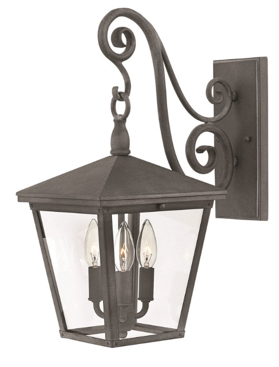 Foto para 60w Outdoor Trellis CAND Clear Aged Zinc Medium Wall Mount