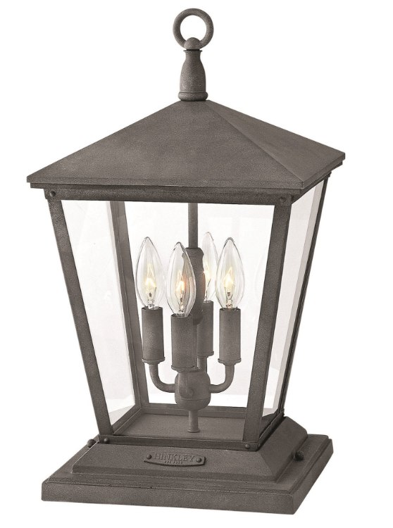 Picture of 60w Outdoor Trellis CAND Clear Aged Zinc Post Top/ Pier Mount