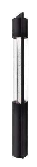 Foto para 35w Landscape Shelter MR-16 Clear Acrylic and Seedy Glass Black Landscape Bollard