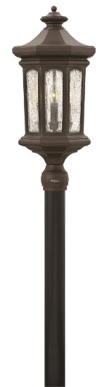 Foto para 40w Outdoor Raley CAND Clear Water Glass Panels Oil Rubbed Bronze Post Top/ Pier Mount