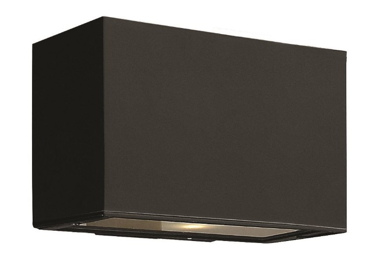 Foto para 7.5w Outdoor Atlantis LED Etched Glass Lens Satin Black Medium Wall Mount