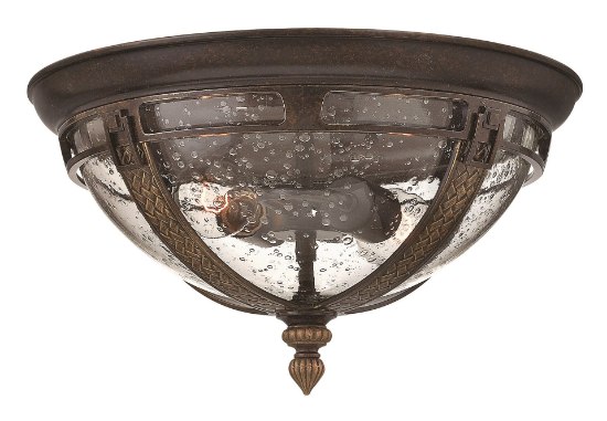 Picture of 60w Outdoor Key West MED Clear Seedy Regency Bronze Flush Mount