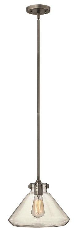 Foto para 100w Mini-Pendant Congress MED Clear Glass Antique Nickel