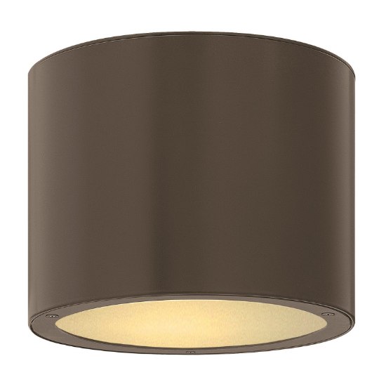 Foto para 15w Outdoor Luna LED Etched Glass Lens Bronze Flush Mount