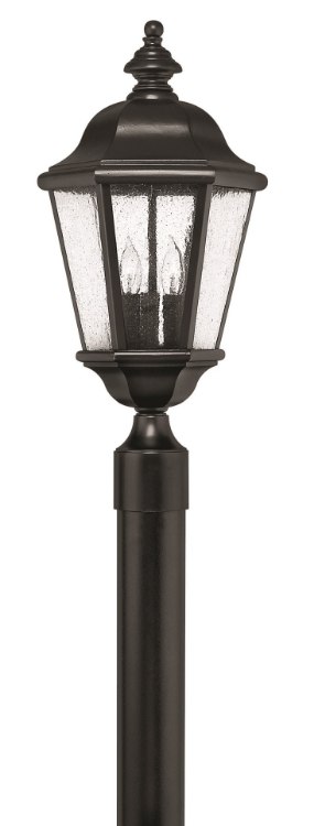 Picture of 40w Outdoor Edgewater CAND Clear Seedy Panels Black Post Top/ Pier Mount
