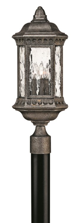 Foto para 40w Outdoor Regal CAND Clear Seedy Water Glass Black Granite Post Top/ Pier Mount