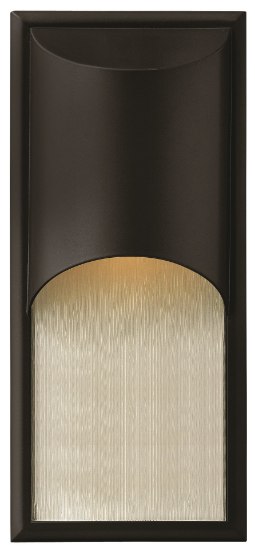 Foto para 15w Outdoor Cascade LED Clear Etched Organic Rain Satin Black Medium Wall Mount