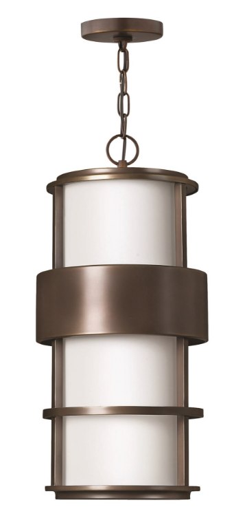 Foto para 100w Outdoor Saturn MED Etched Opal Metro Bronze Hanging